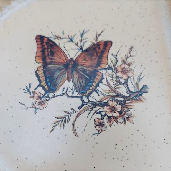 Treasure Craft Butterfly Yellow Oval Divided Microwave Ovenware Ceramic Dish 870 - Picture 3 of 6